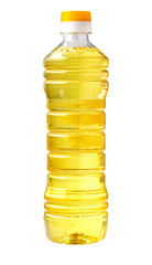 Cooking oil plastic bottle with yellow liquid