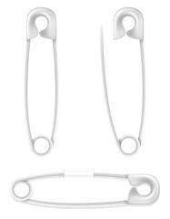 metal safety pin cartoon stock vector illustration isolated on white background