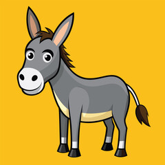 Obraz premium Cartoon donkey in profile view
