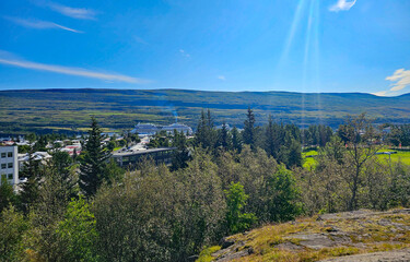Wonderful views of Iceland's second largest city, Akureyri, with expansive views of the mountains in the background.