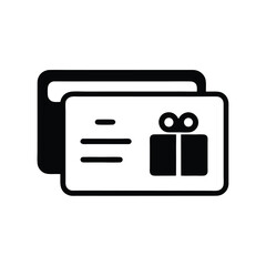 Two gift cards are shown stacked upon each other in black and white