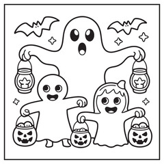 Vintage Halloween Coloring Pages