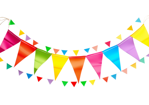 Celebration banner with unity colors illustration Isolated on a transparent background