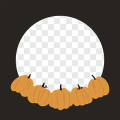 Photo frame for Halloween festival. Halloween background with pumpkins