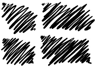 Abstract Black Scribble Collection for Creative Designs and Artistic Compositions