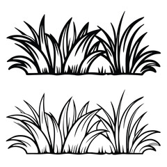 Two outlined grass patches offer versatile elements for scenic borders or decorative accents