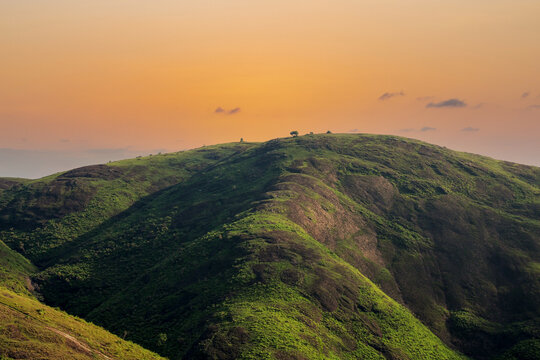 sunset in the mountains Beautiful view of Parunthumpara , Idukki, Kerala, India