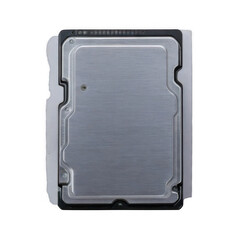 Silver solid state drive isolated on a transparent background.