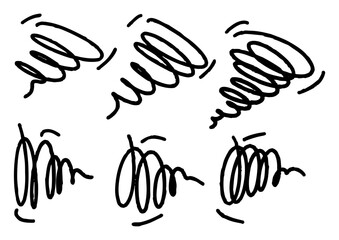 Stylized Swirls and Lines A Collection of Dynamic and Energetic Hand-Drawn Graphic Elements