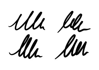 Handwritten scribbles and abstract lines, graphic design elements for artistic expression and communication