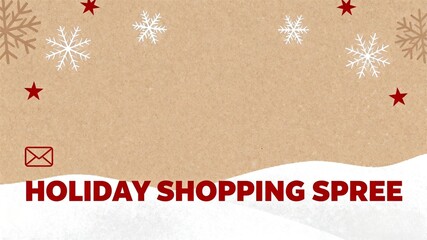 "Holiday Shopping Spree" Kraft Paper Style Snowflake E - commerce Banner
