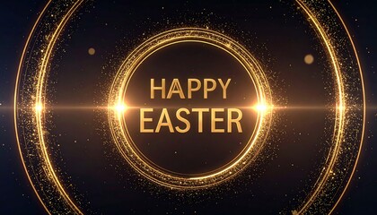 Golden rings frame "Happy Easter