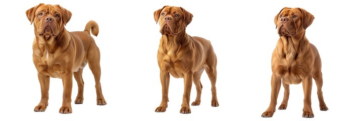 Obraz premium Set of Dogue de Bordeaux Isolated on Transparent Background. PNG.