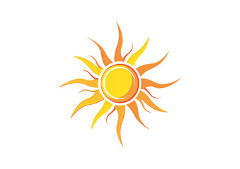 Sun icon in minimal flat design isolated on a transparent background