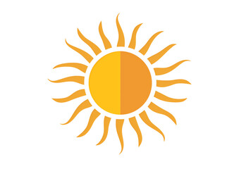 Sun icon in minimal flat design isolated on a transparent background