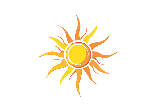 Sun icon in minimal flat design isolated on a transparent background