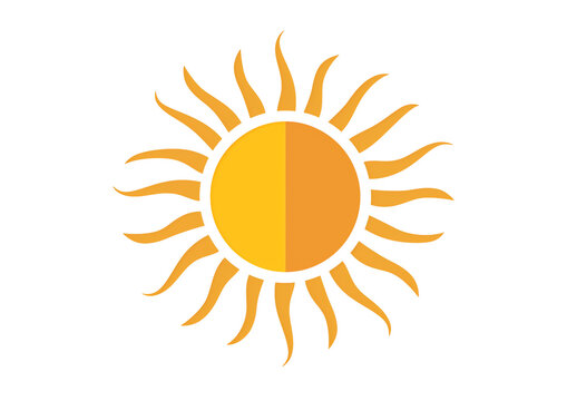 Sun icon in minimal flat design isolated on a transparent background