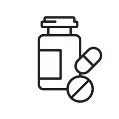 Editable Medicine Bottle Line Icon