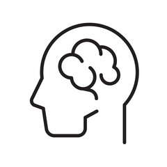 Editable Brain Line Icon