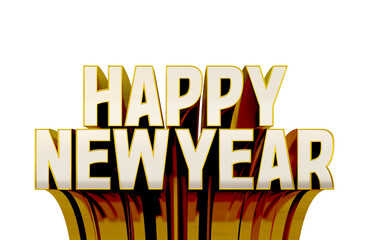 3D Happy New Year Golden