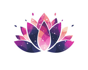 Yoga lotus icon in clean vector style isolated on a transparent background