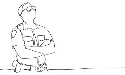 Police Officer Silhouette with Sunglasses
