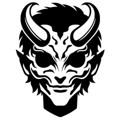 Devil mask silhouette vector design