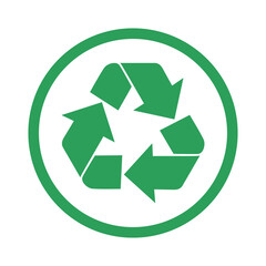 Recycling sign icon isolated on transparent background