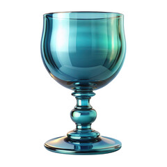 Elegant blue wine glass isolated on transparent background for special occasions