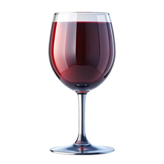 Red wine in a glass isolated on transparent background, closeup studio shot