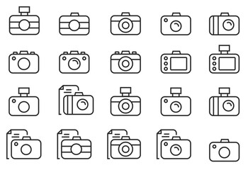Icon set of camera.