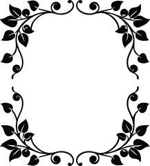 Decorative floral frame with leaves and ornament design