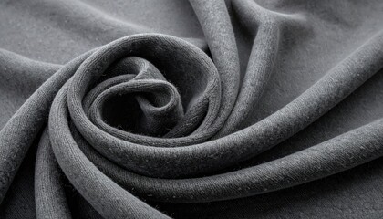 Gray fabric swirled in a circular pattern