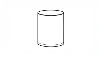 Simple, cylindrical, outlined object