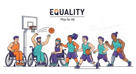 Fototapeta premium Inclusive Basketball Game. (3)