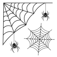 Delicate intricate spiderwebs gracefully hanging in corners of a design