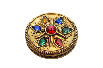 Shiny spinner medal isolated on transparent background