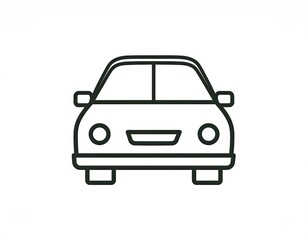 Simple black outline drawing of a car front view