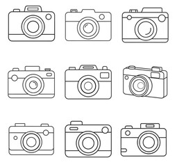 Icon set of camera.