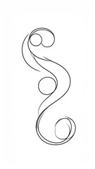 Abstract vertical S-shaped design with flowing lines and small circles