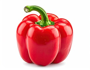 Vibrant red bell pepper, whole, isolated (2)