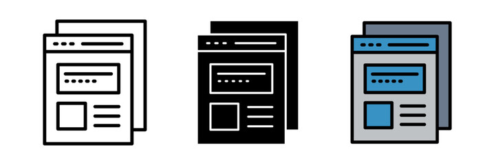 Fototapeta premium Feedback form icon illustration set stroke, filled and colored concept for web design.