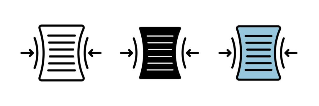 File compressor icon compress documents and files for uniface. stroke, filled and colored concept for web design.