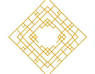 Geometric gold diamond pattern on white