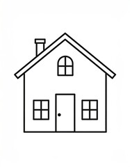 Simple black outline drawing of a house (3)