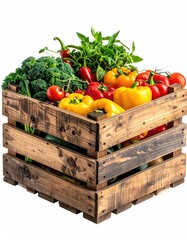 Wooden crate overflowing with colorful fresh vegetables (6)