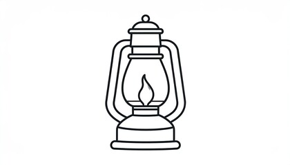 Outline drawing of a vintage lantern