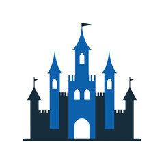 Fototapeta premium Castle Silhouette Simple Vector Drawing