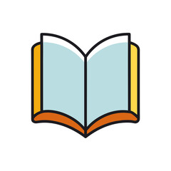 Open Book with Blank Pages Vector Graphic