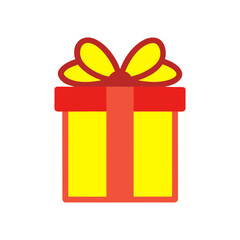 Present Box with Bow Simple Vector Icon